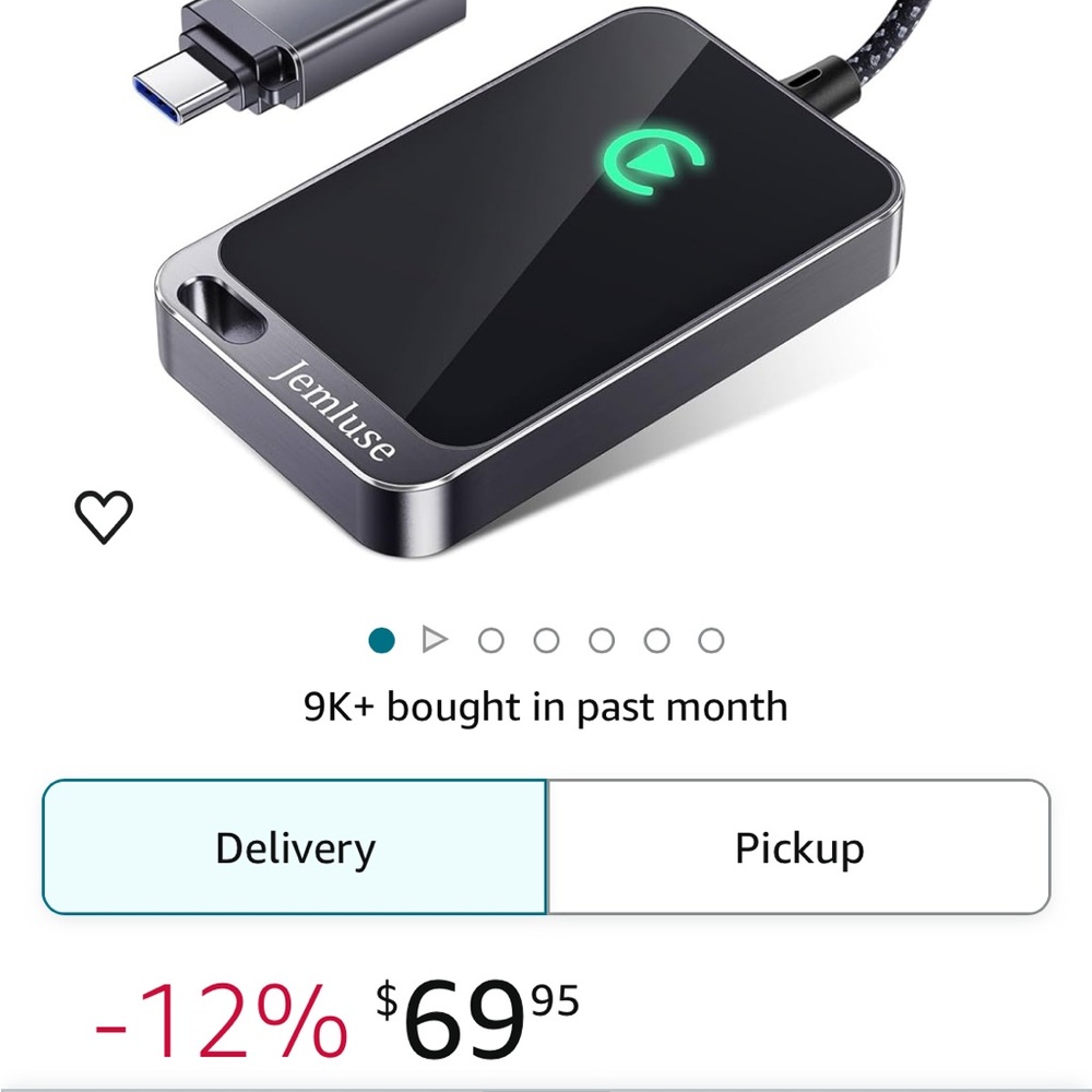 Wireless CarPlay adapter for apple